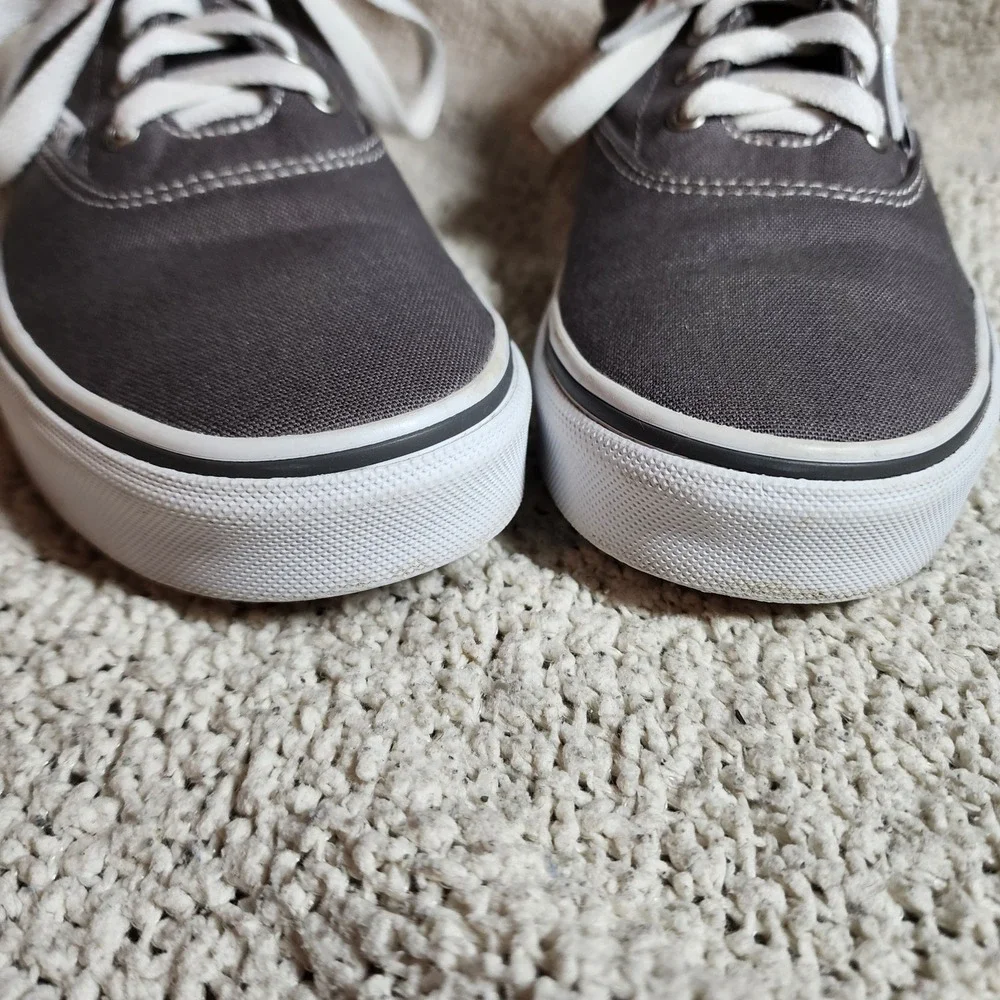 VANS  Pewter Gray Canvas Sneakers Shoes Youth Size 5 Lace Up Comfort